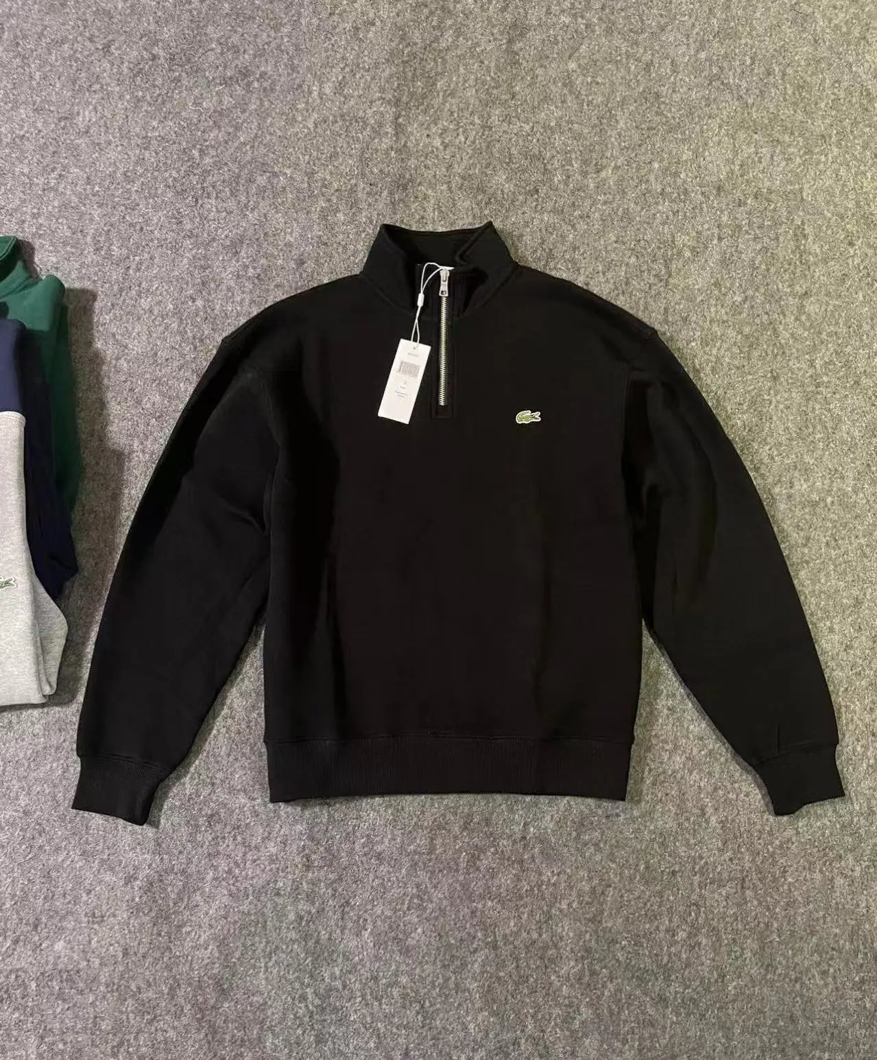 Lacoste Quarter Zip Casual Sweatshirt Black