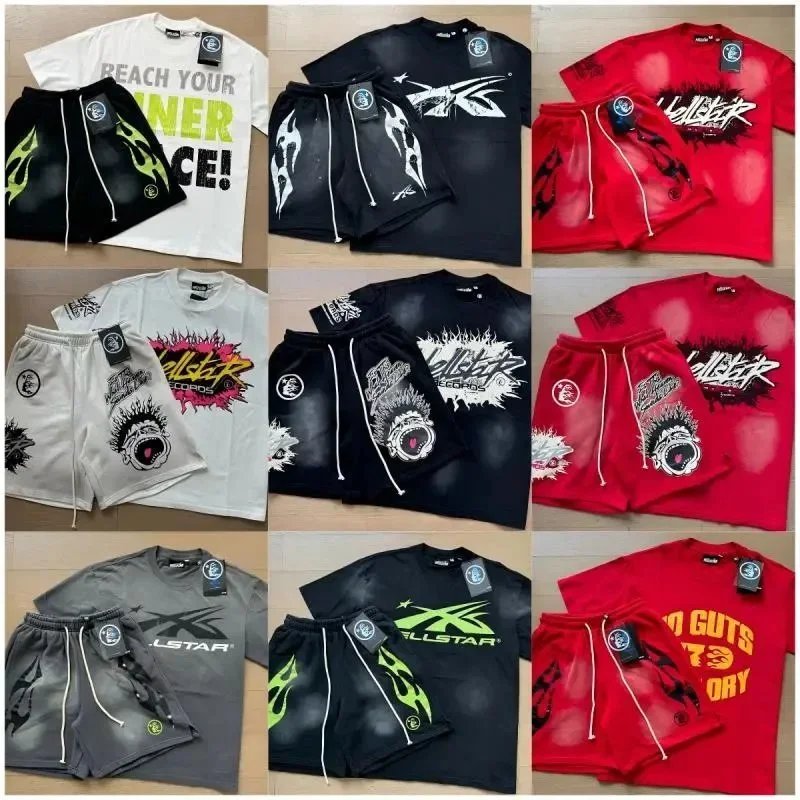 Hellstar Graphic Print Streetwear Matching Set Multicolor