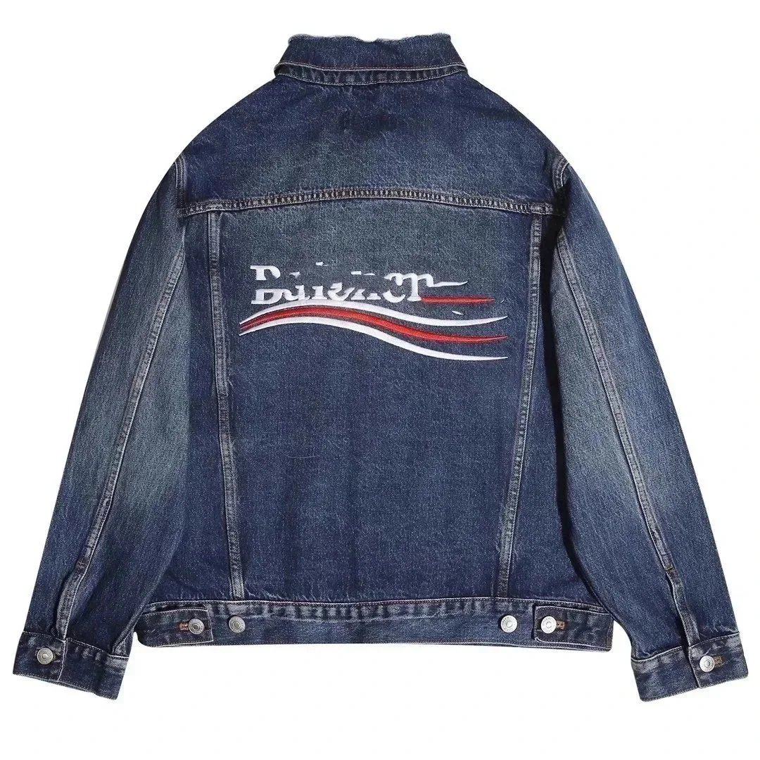 Balenciaga Political Campaign Oversized Denim Jacket Blue