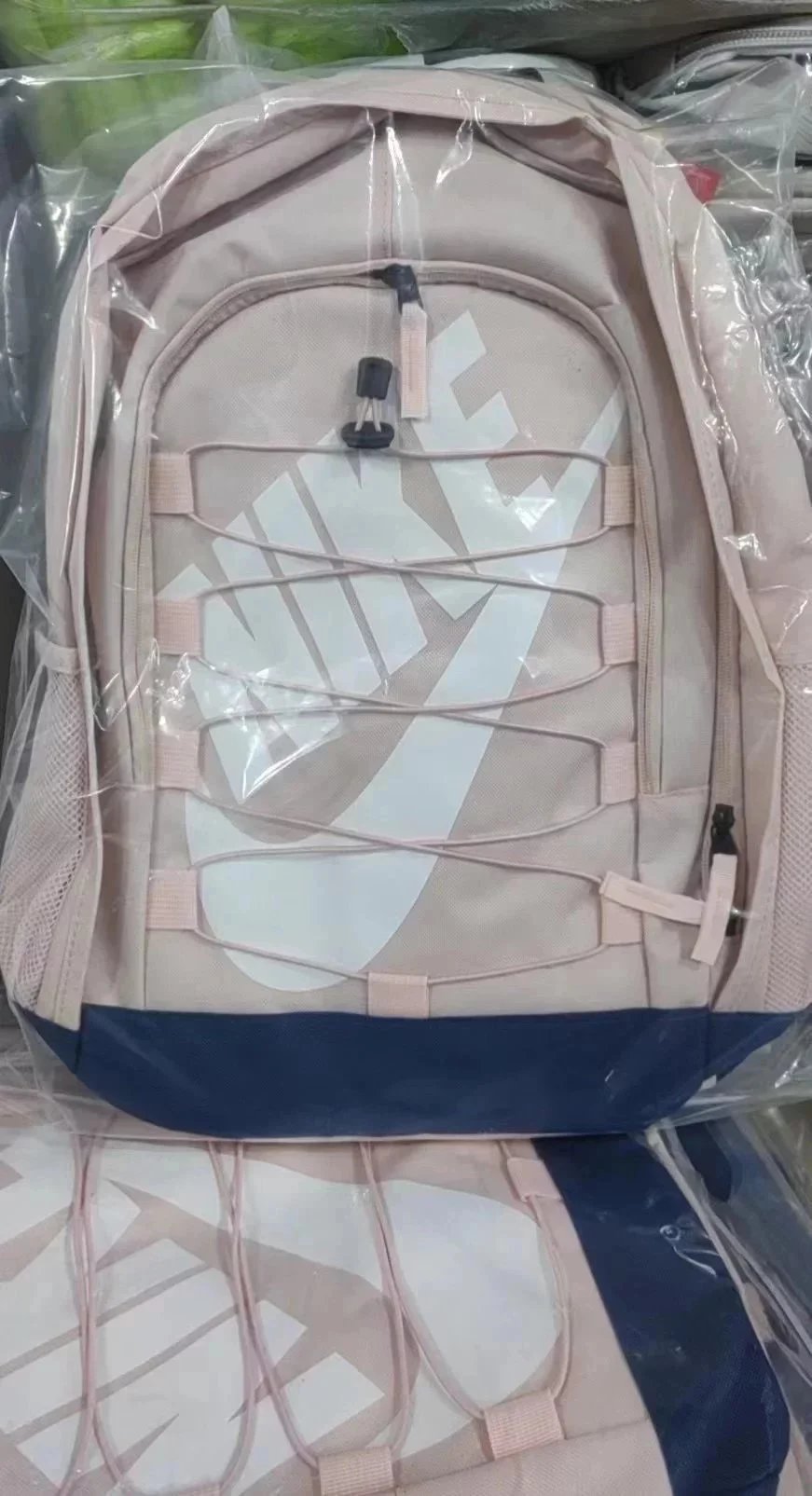 Nike Brasilia Training Backpack Sporty School Bag Pink and Navy