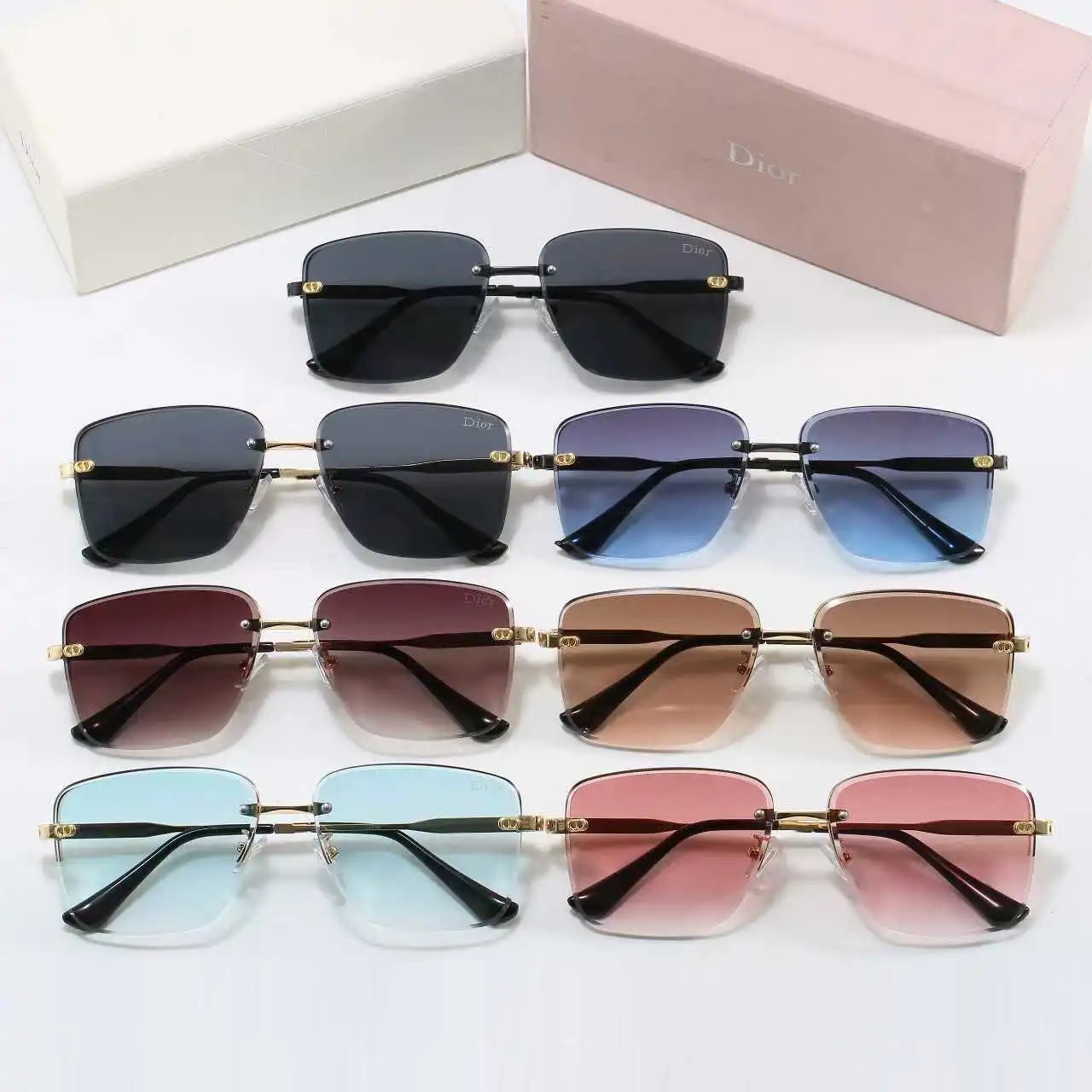 Dior Signature S1U rimless luxury sunglasses Multicolor