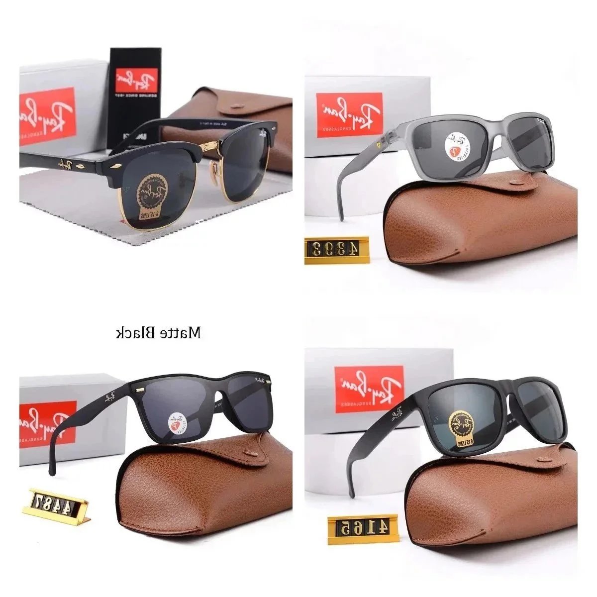 Ray-Ban Clubmaster and Wayfarer Classic Sunglasses Black and Gray