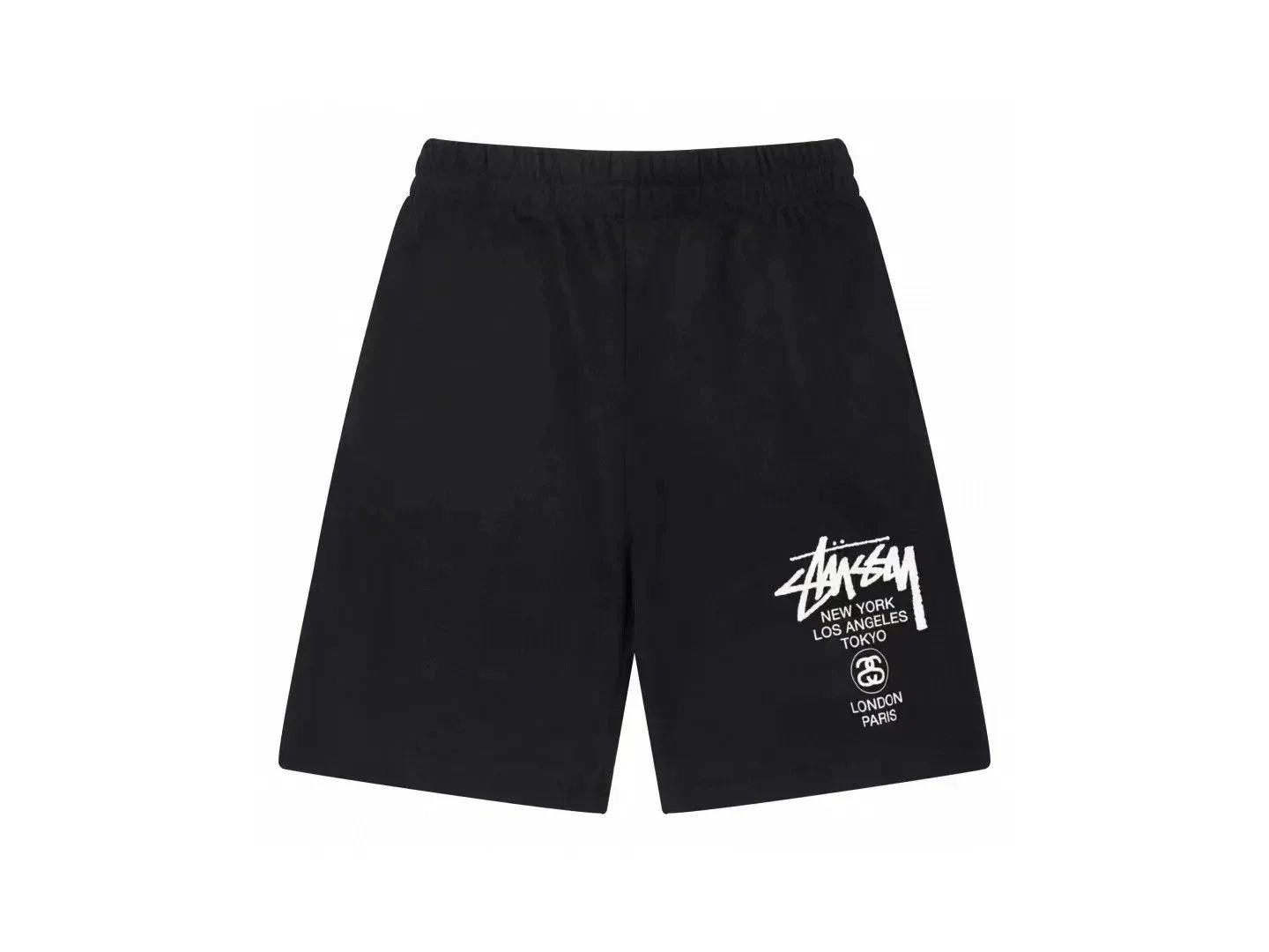 Stussy World Tour Graphic Streetwear Shorts Black