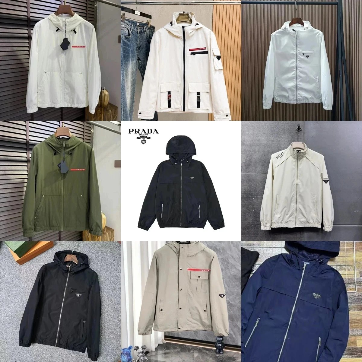 Prada Re-Nylon Hooded Jacket Lightweight Windbreaker White