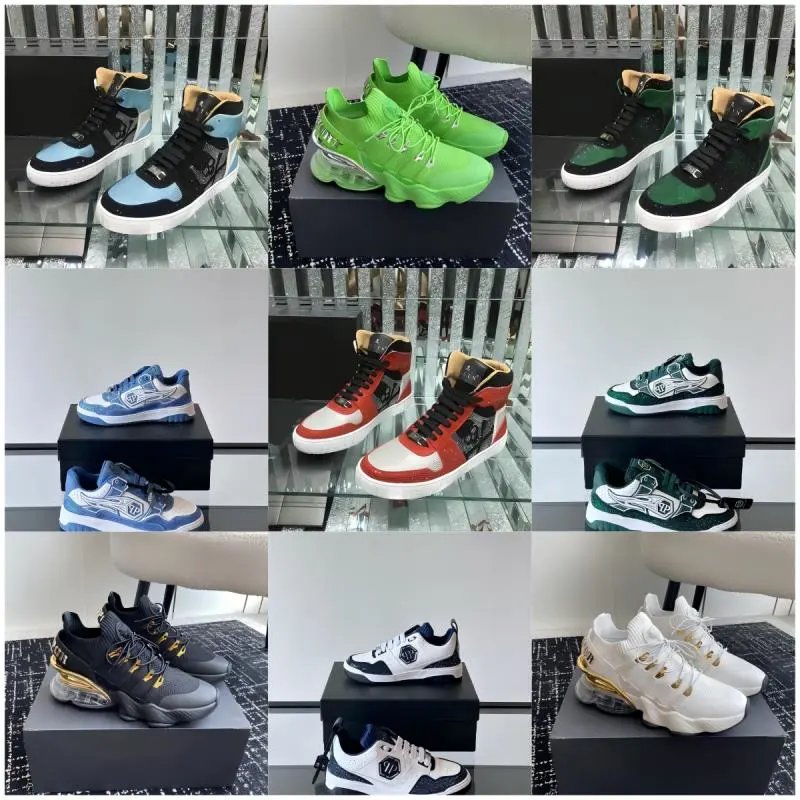 Philipp Plein Runner and High-Top Sneakers Chunky Streetwear Shoes Multicolor