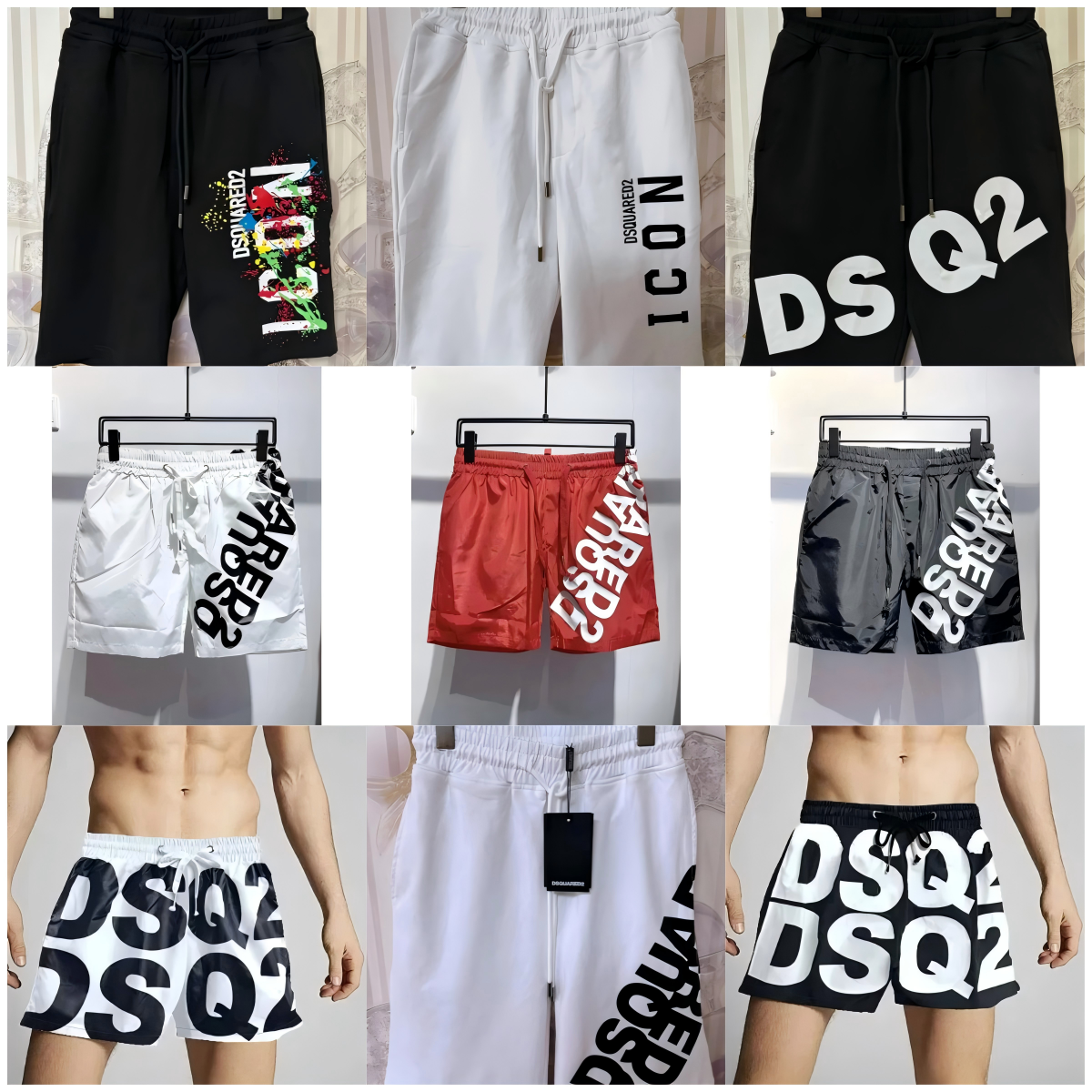 Dsquared2 D2 Icon and DSQ2 Print Casual Shorts Multicolor