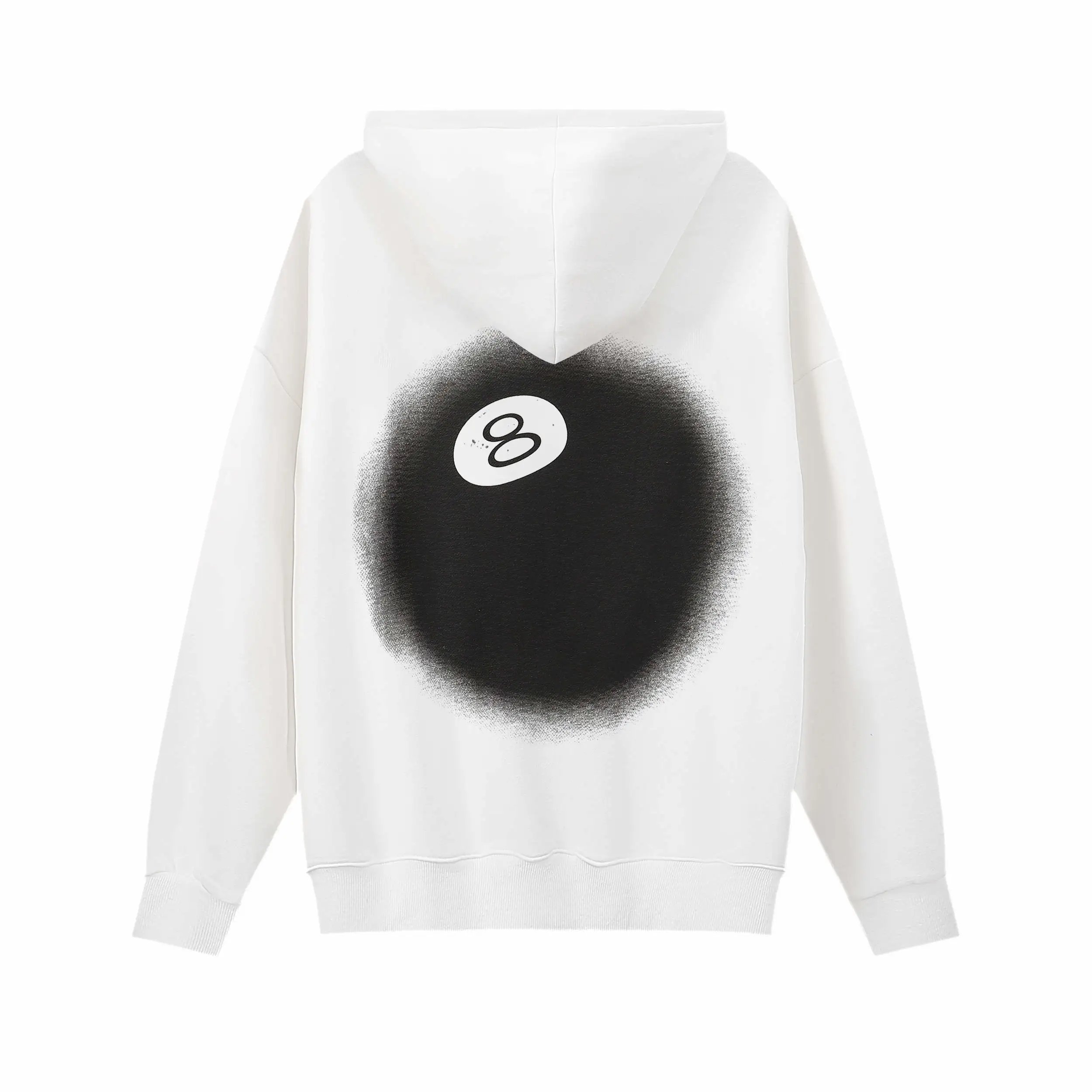 Stussy 8 Ball Oversized Graphic Hoodie White