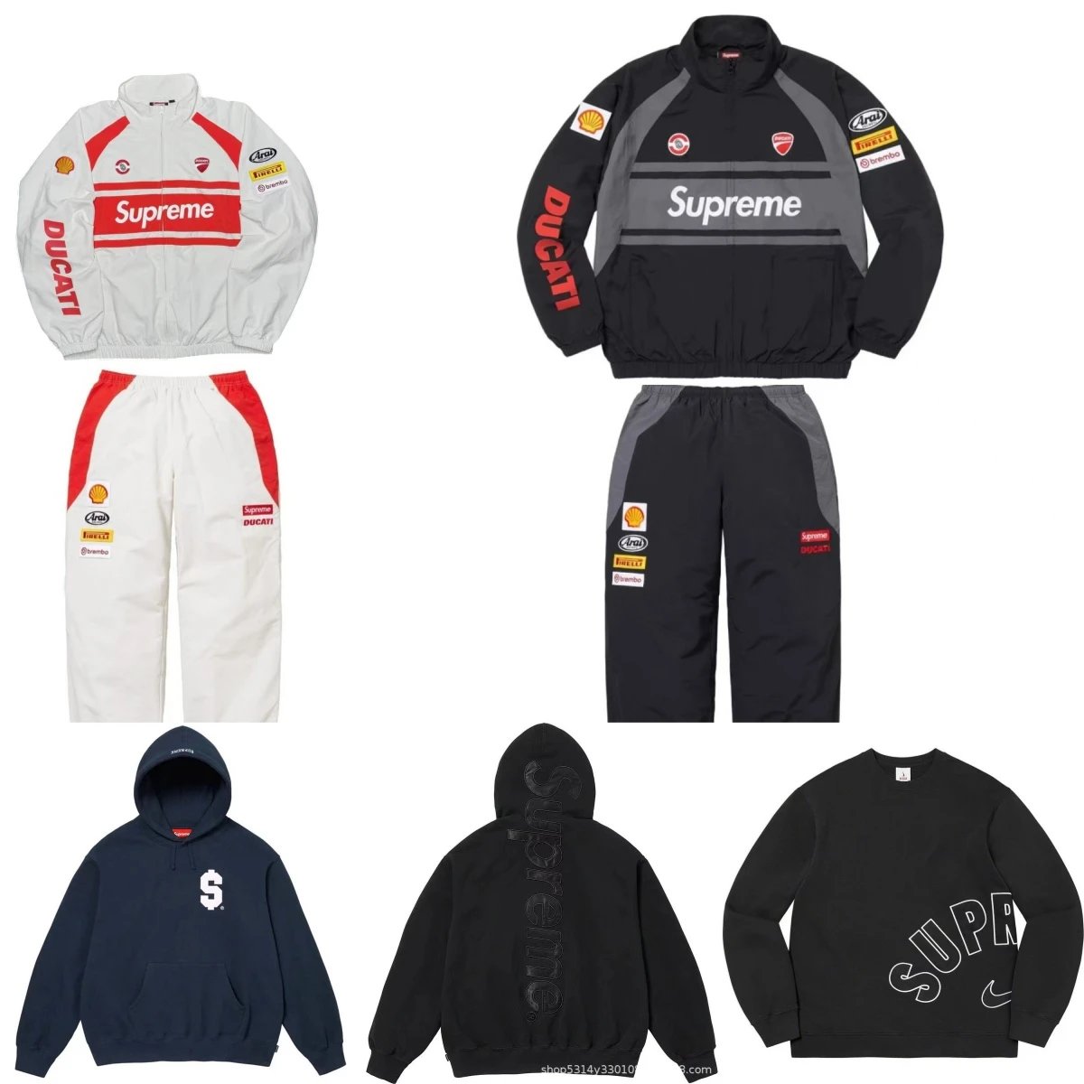 Supreme Ducati Tracksuit Set Racing Streetwear Jacket and Pants Multicolor