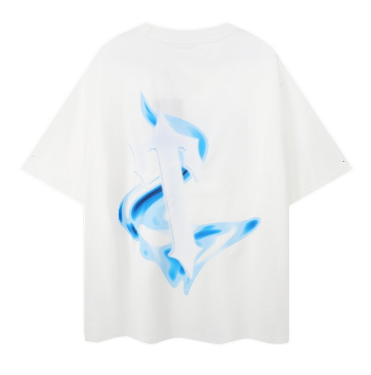 Trapstar Flame Graphic Tee Oversized T-Shirt White