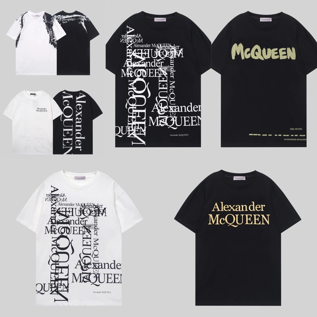Alexander McQueen AMQ Graphic Print Cotton T-Shirt Multicolor
