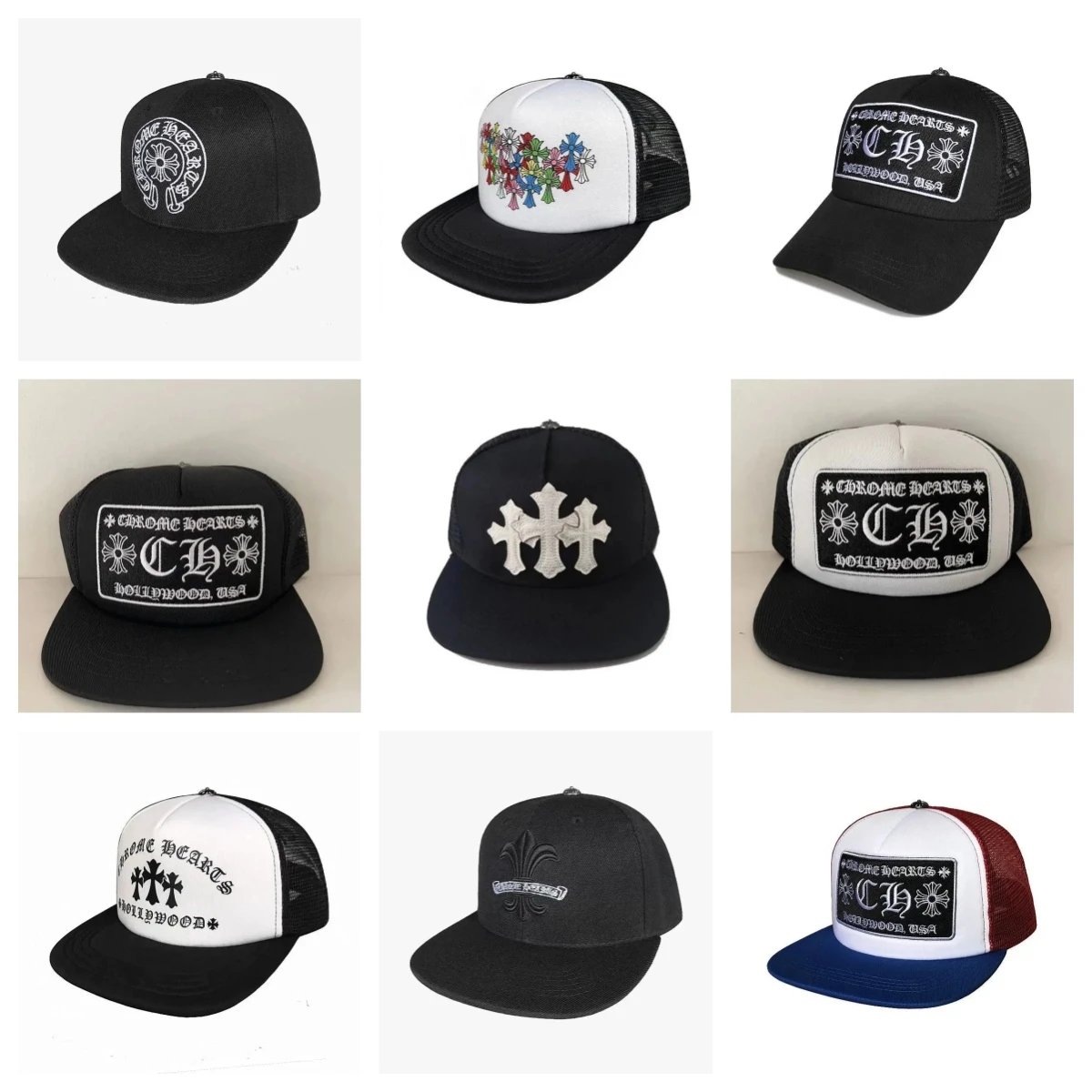 Chrome Hearts Trucker Hat Graphic Streetwear Baseball Cap Multicolor