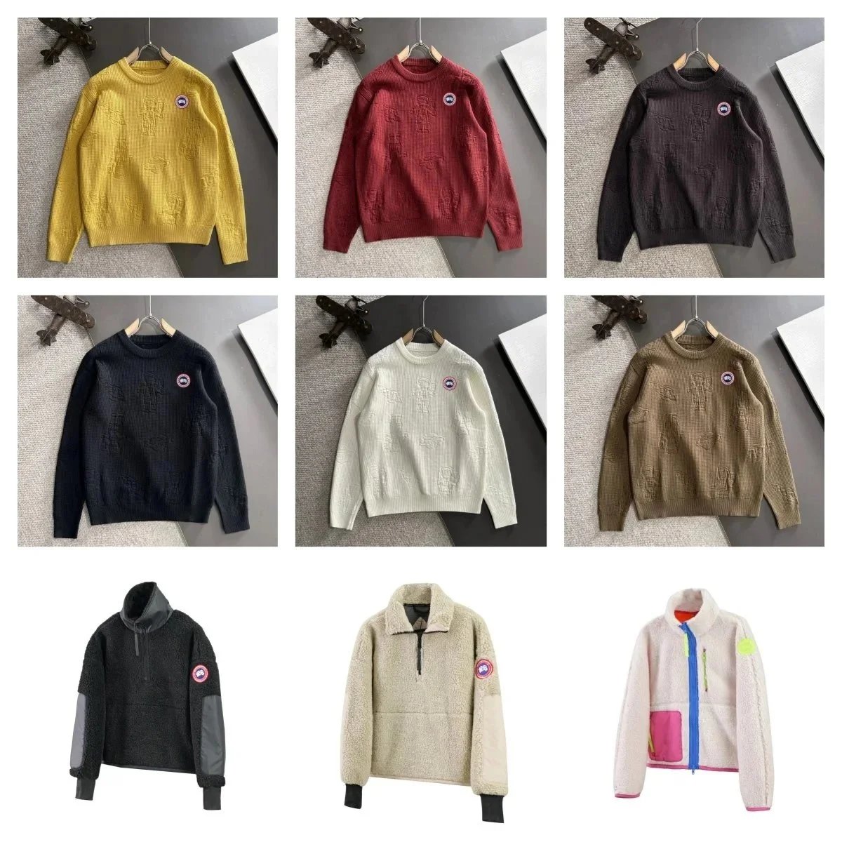Canada Goose Knit Sweater and Fleece Jacket Collection Casual Knitwear and Outerwear Multicolor