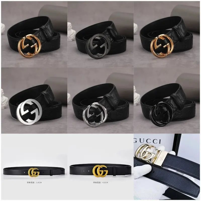Gucci Interlocking G Leather Belt Black