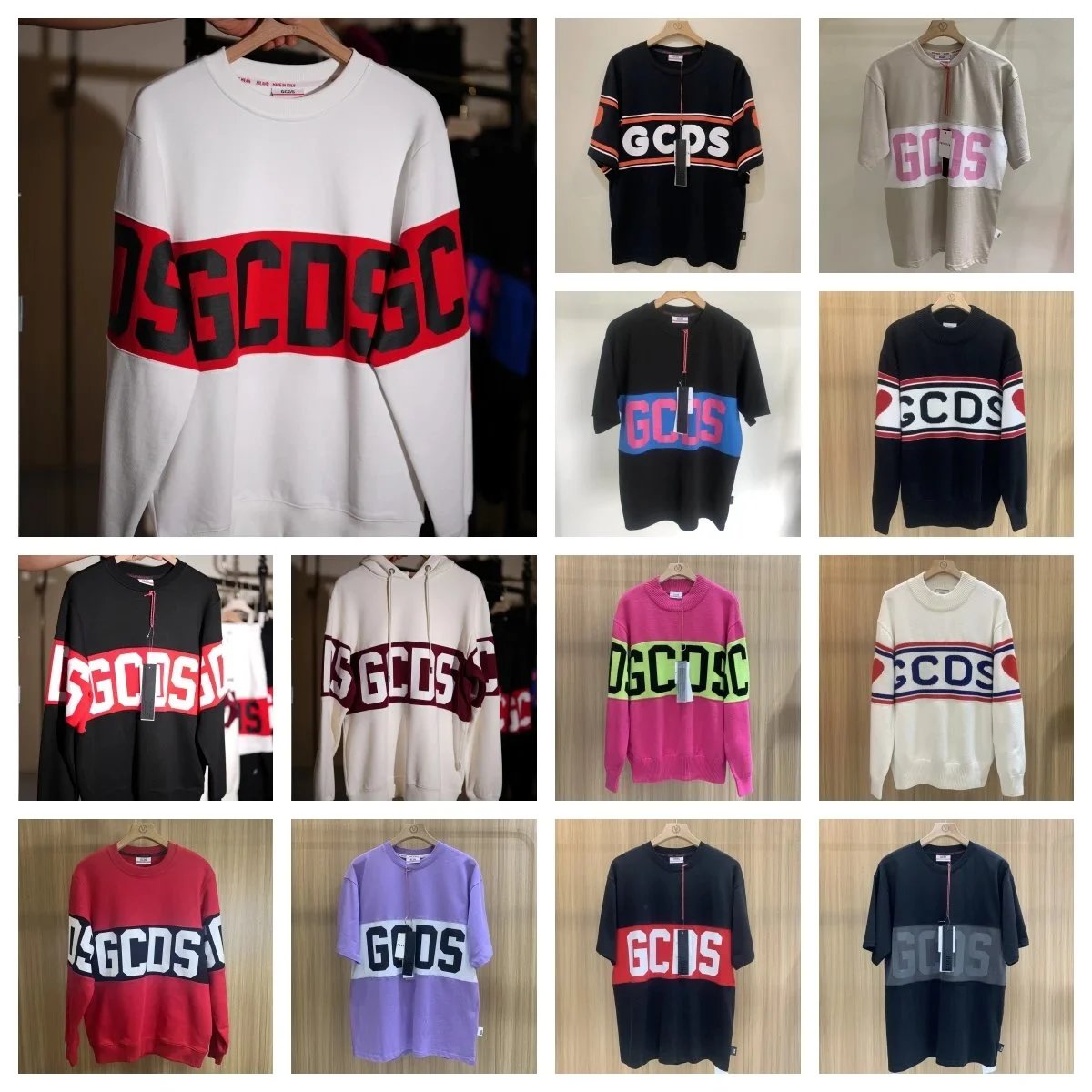 GCDS Band Print Oversized Sweatshirt White