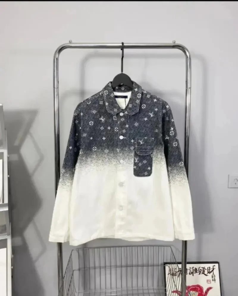Louis Vuitton LV Monogram Gradient Denim Jacket Blue and White