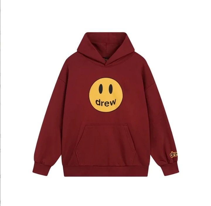 drew house Mascot Hoodie Oversized Streetwear Sweatshirt Red