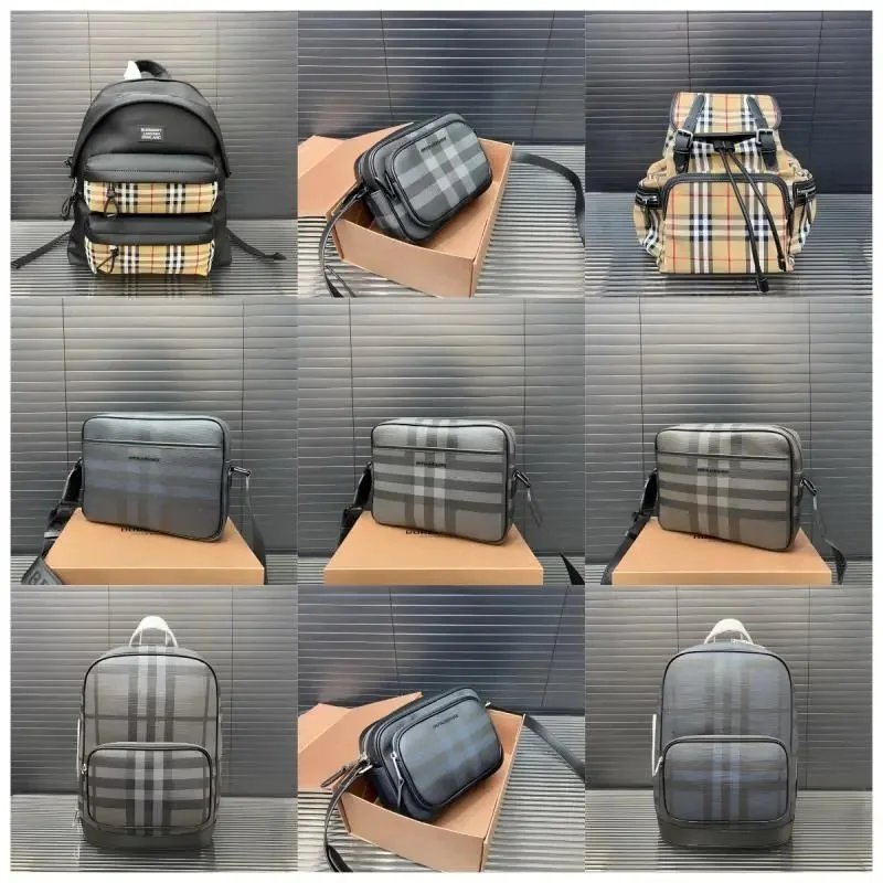 Burberry Check Print Classic Travel Backpack and Crossbody Bag Multicolor