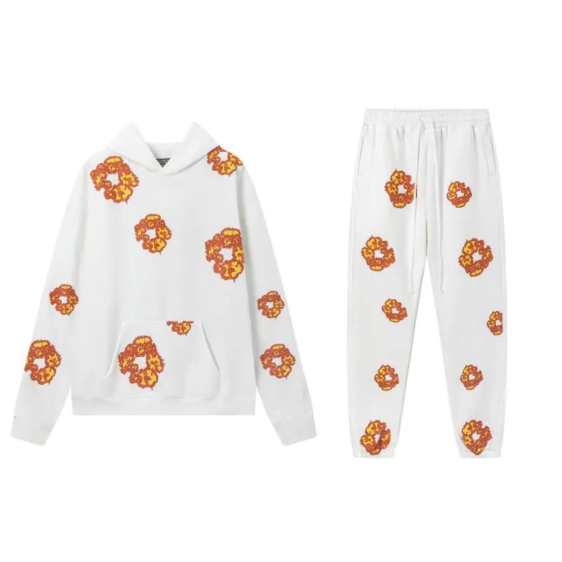 Design Graphic Print Streetwear Matching Set White