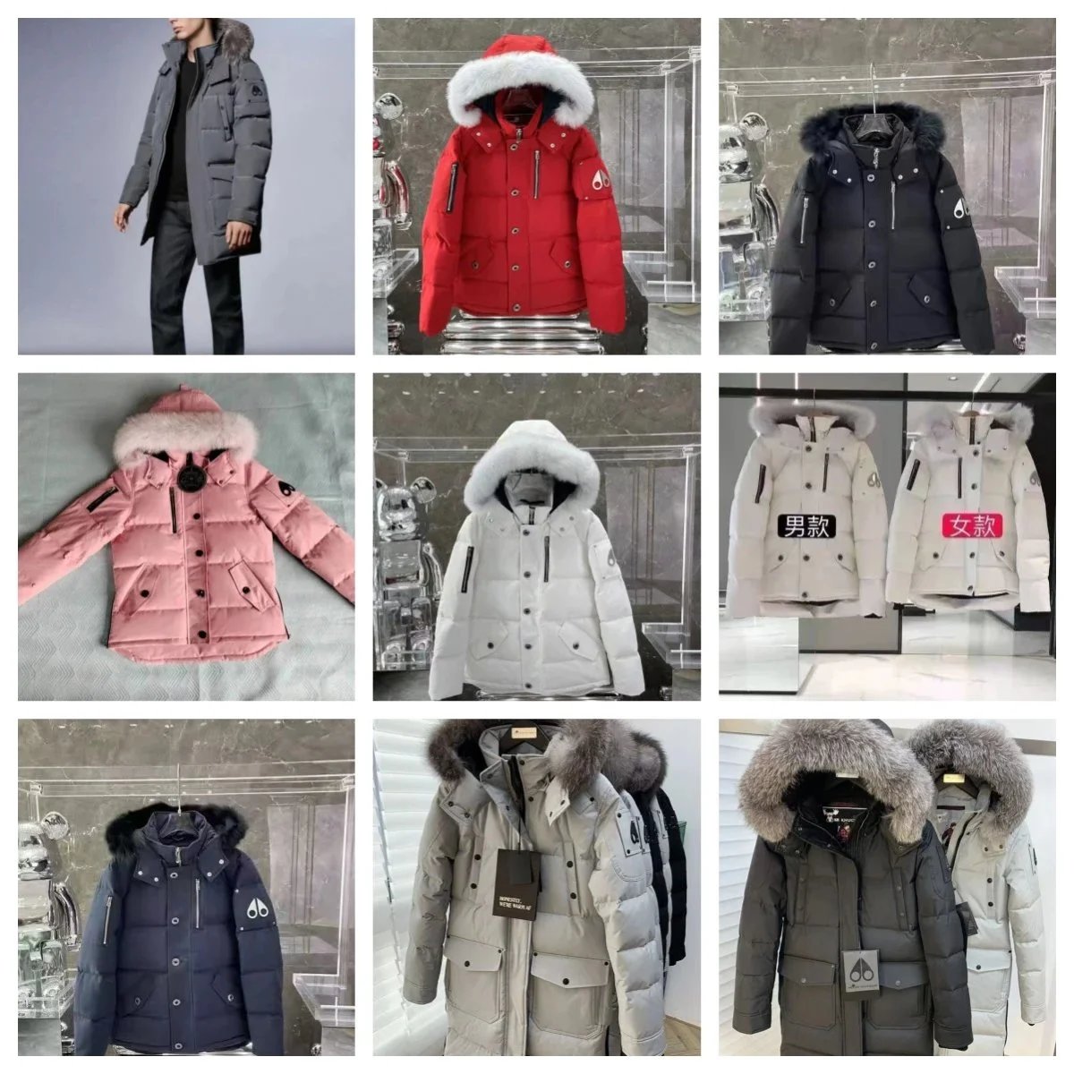 Moose Knuckles Stirling Parka Fur Hooded Down Jacket Multicolor