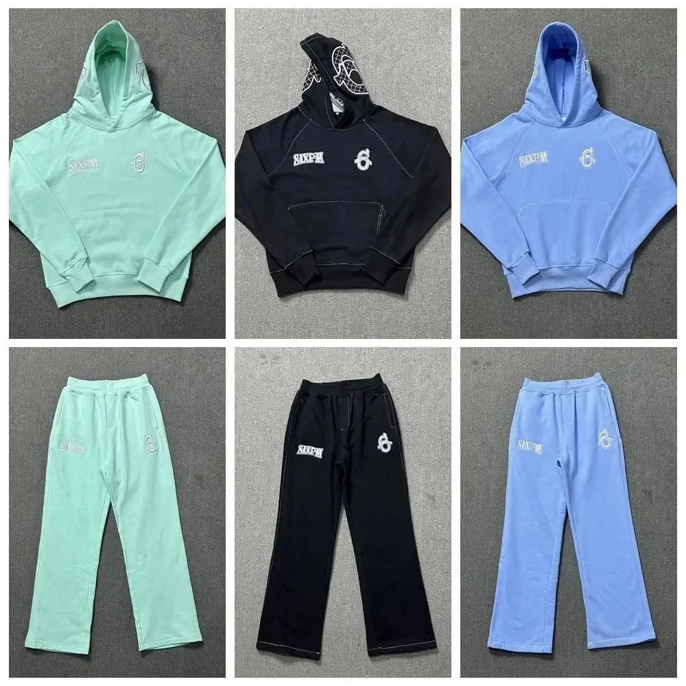 SIXPM Tracksuit Set Matching Set Streetwear Hoodie and Joggers Multicolor