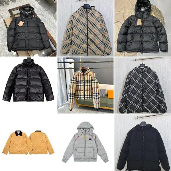 Burberry Check Reversible Puffer Jacket Winter Down Jacket Black and Beige