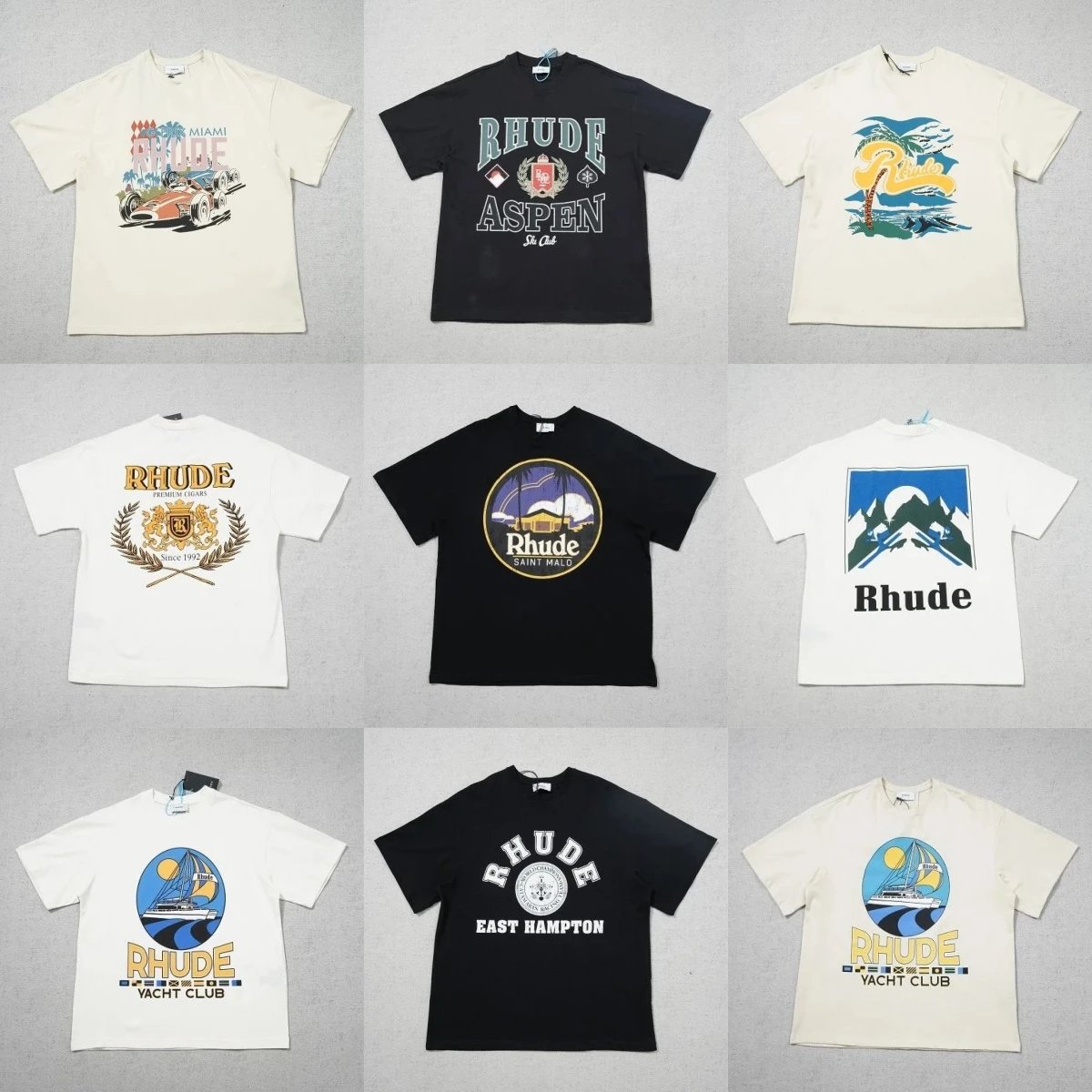 Rhude Graphic Print Oversized Tee Multicolor