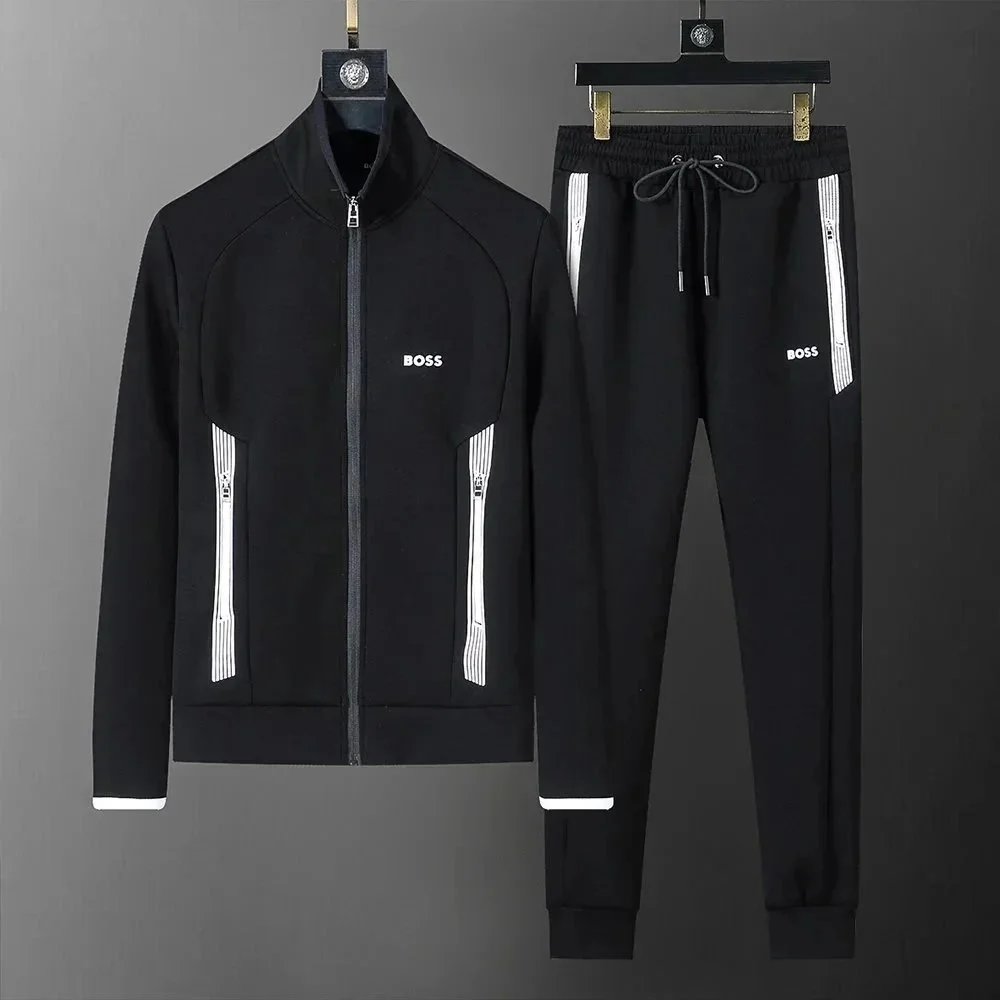 BOSS Tracksuit Set Athletic Casual Tracksuit Black