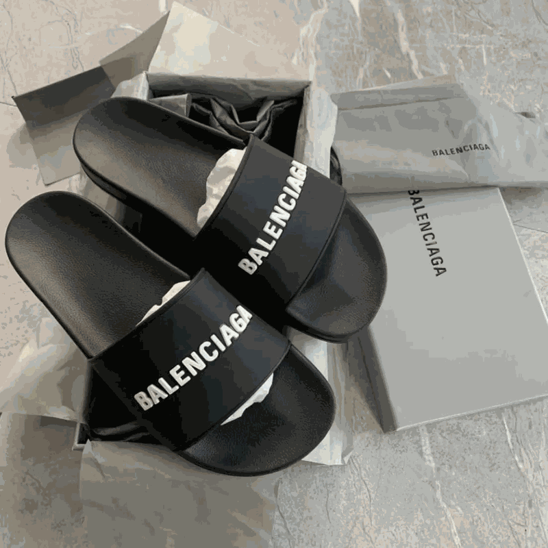 Balenciaga Pool Slide Casual Sandals Black