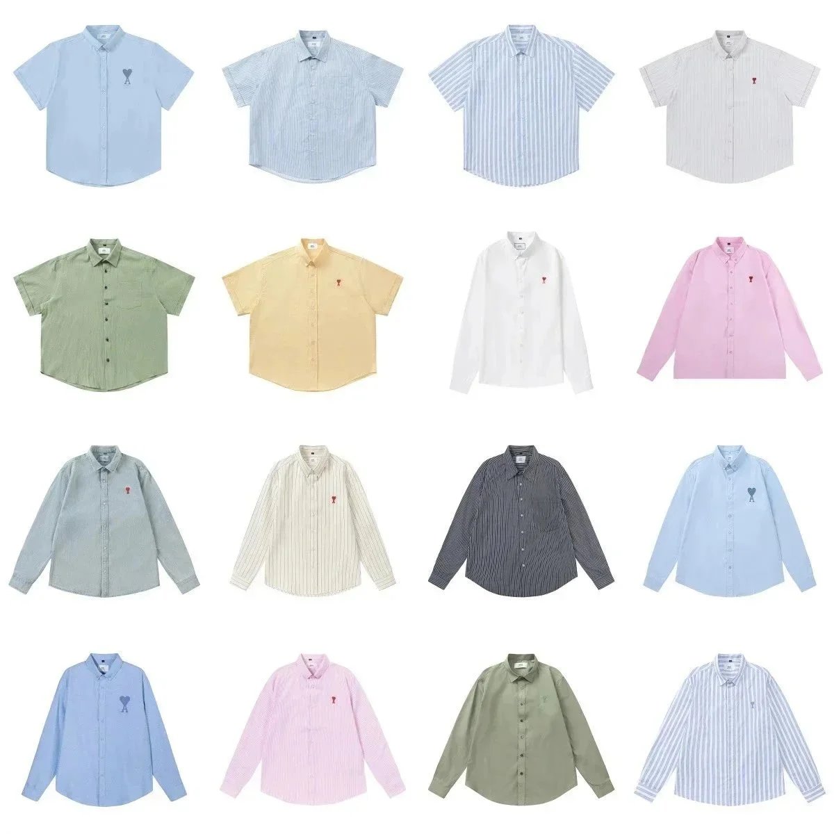 Ami Paris Ami Ami de Coeur Casual Button-Down Shirt Multicolor