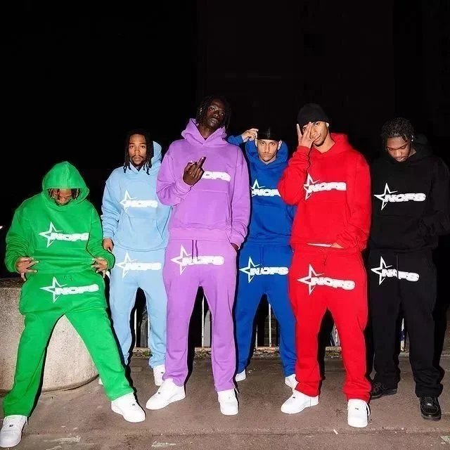 NOFS Star Print Streetwear Tracksuit Set Multicolor
