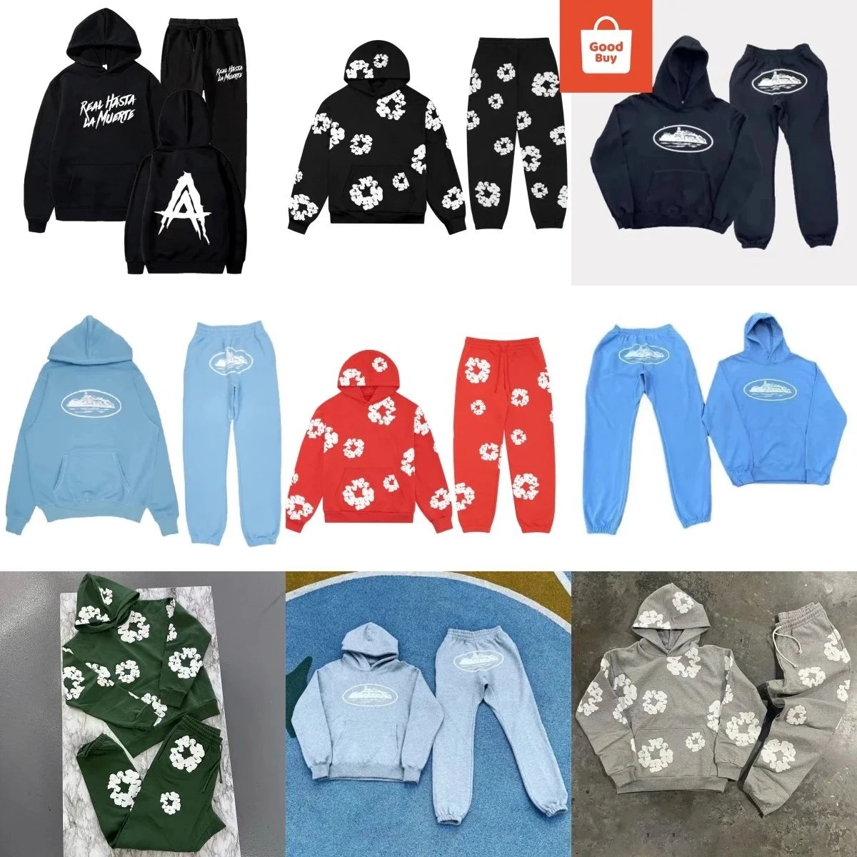 Corteiz Alcatraz Tracksuit Set Streetwear Matching Set Multicolor