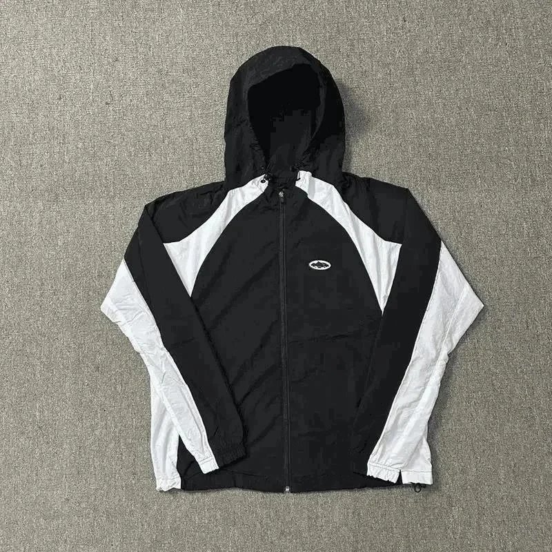 Corteiz CRTZ Windbreaker Lightweight Streetwear Jacket Black and White