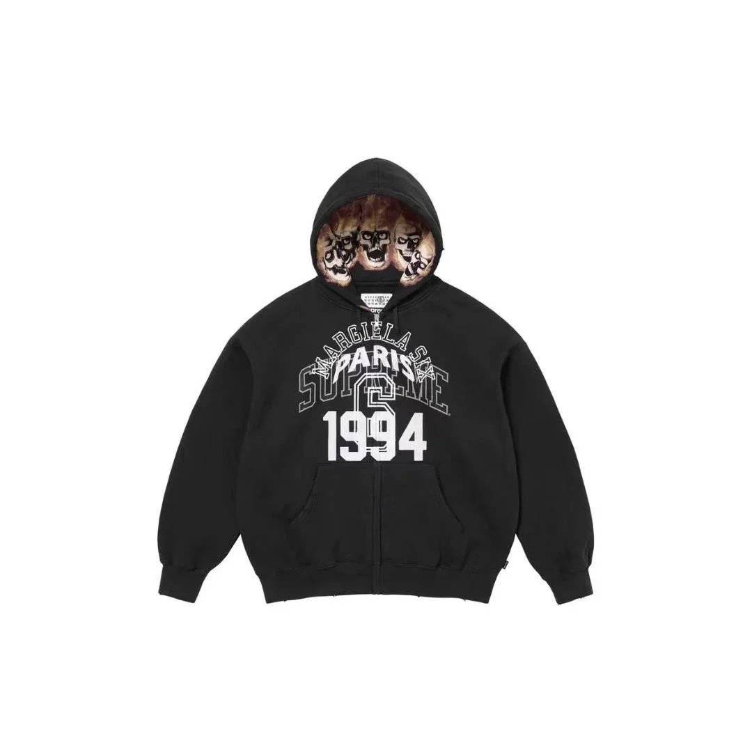 Supreme Maison Margiela Paris 1994 Graphic Streetwear Hoodie Black