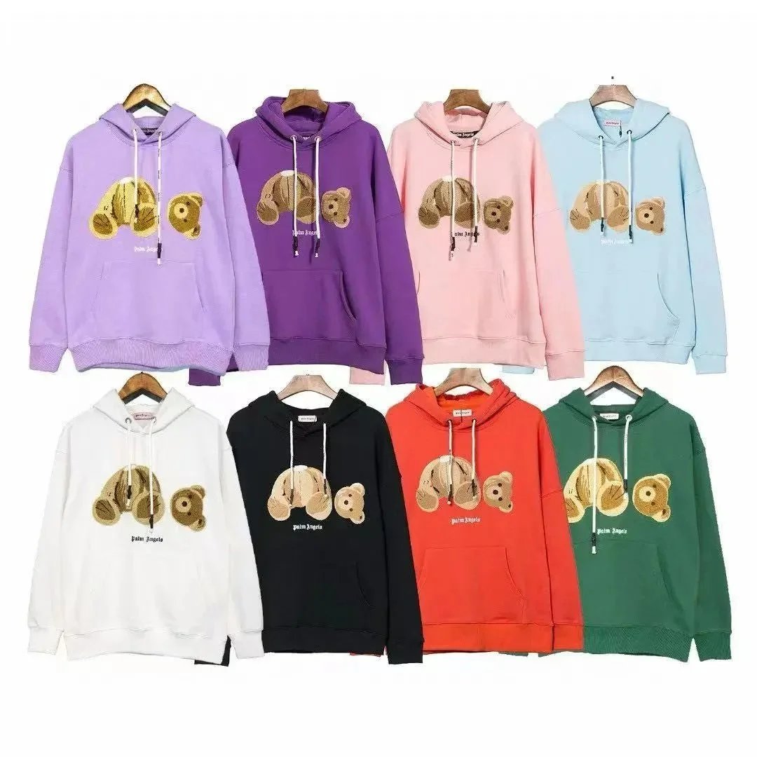 Palm Angels Bear Print Oversized Hoodie Multicolor