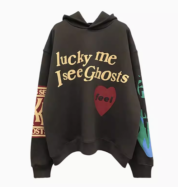 Kanye West Lucky Me I See Ghosts Oversized Graphic Hoodie Black
