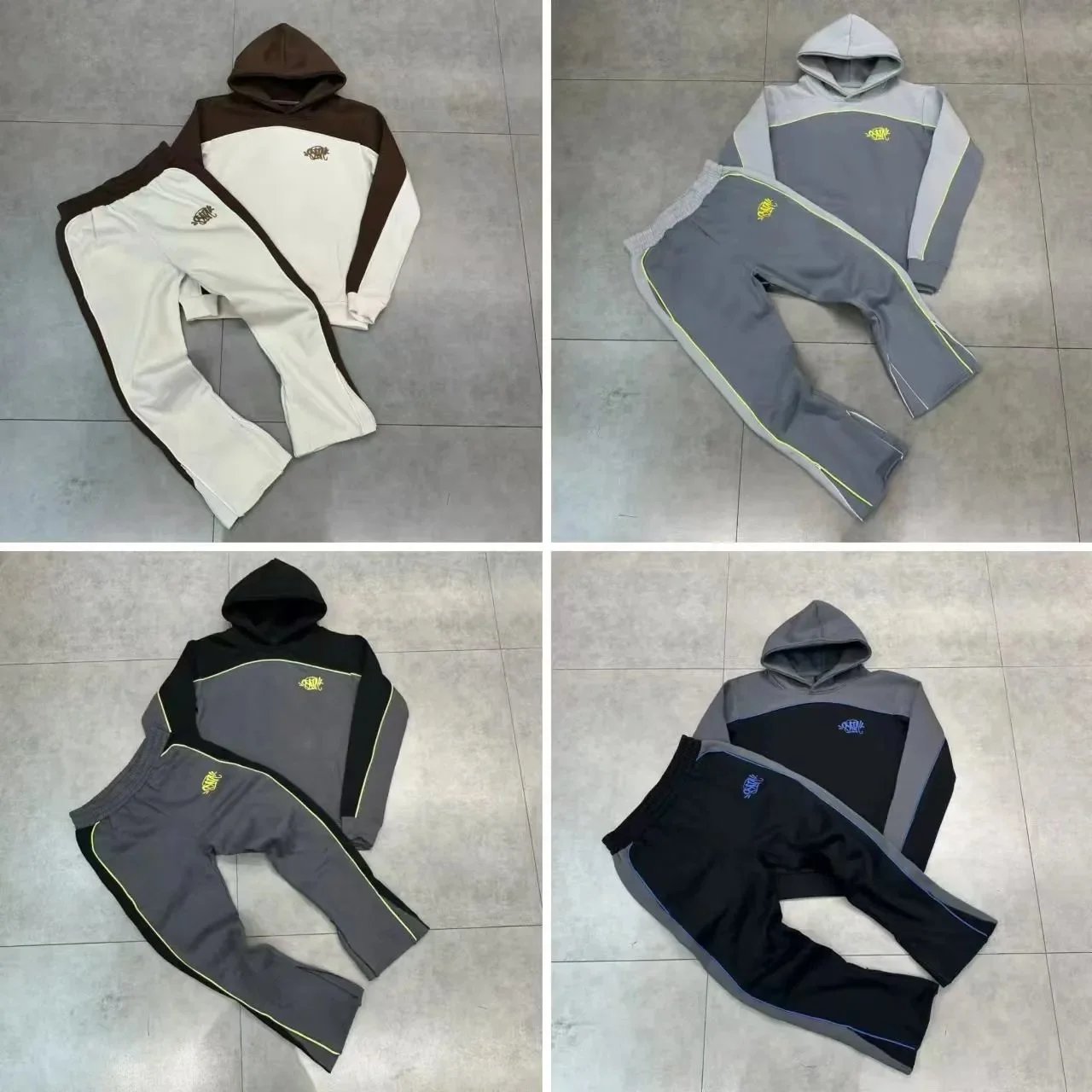 Design Colorblock Streetwear Tracksuit Set Multicolor