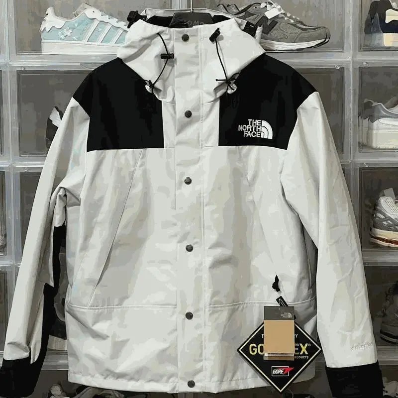The North Face TNF Mountain Waterproof Jacket White and Black