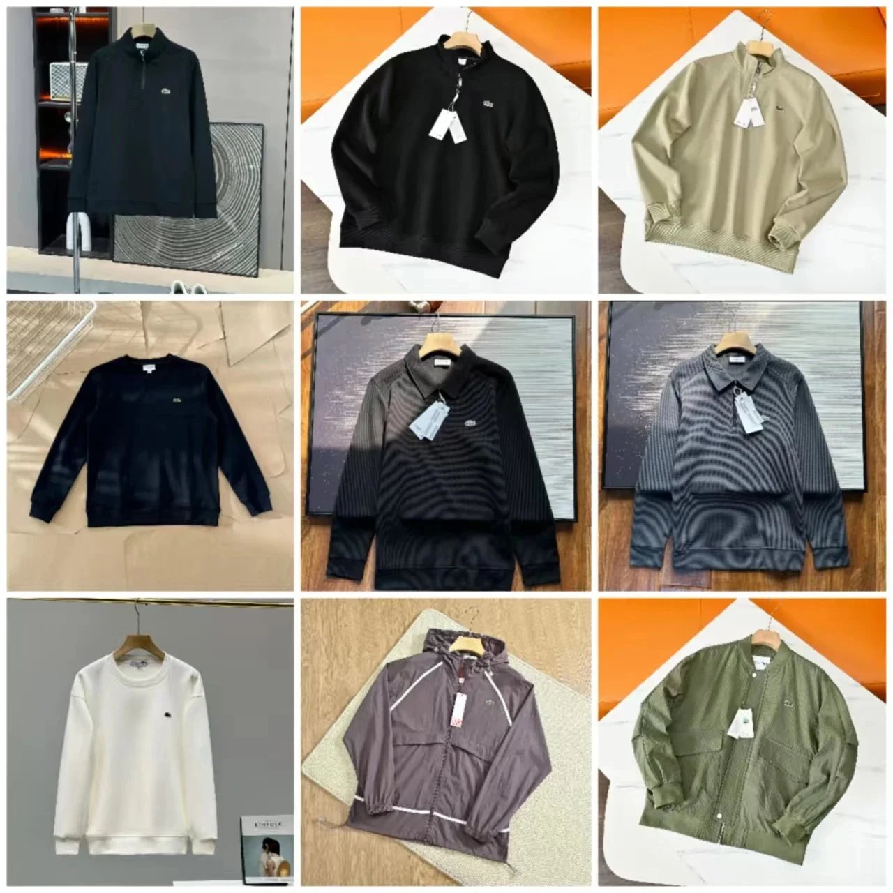 Lacoste Quarter Zip Casual Sweatshirt Black