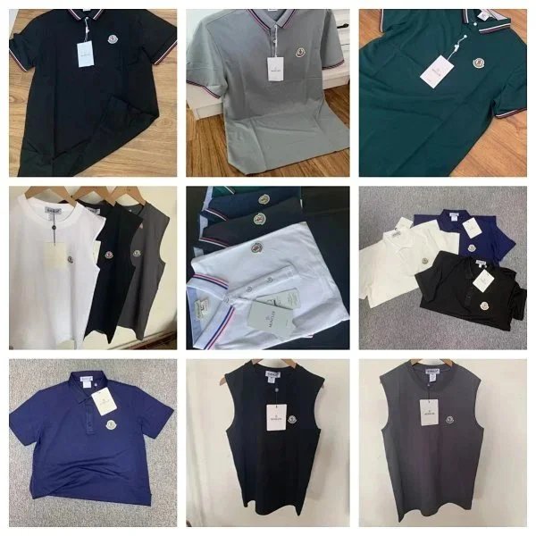 Moncler Classic Cotton Polo Shirt and Tank Top Multicolor