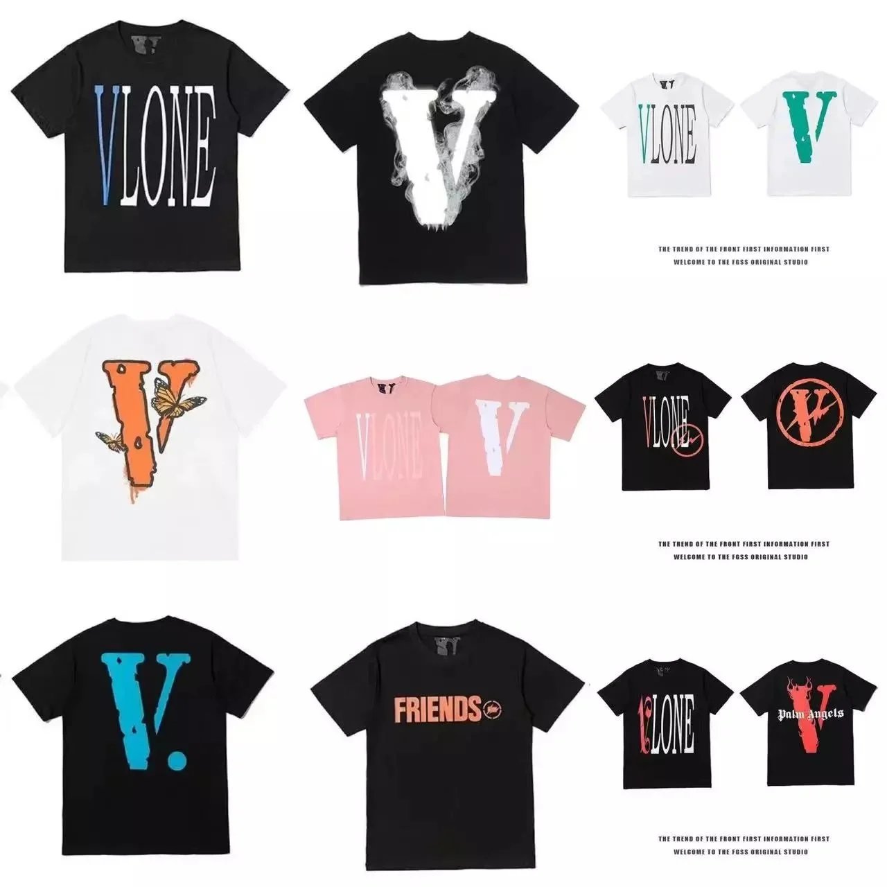 VLONE Graphic Print Streetwear T-Shirt Multicolor