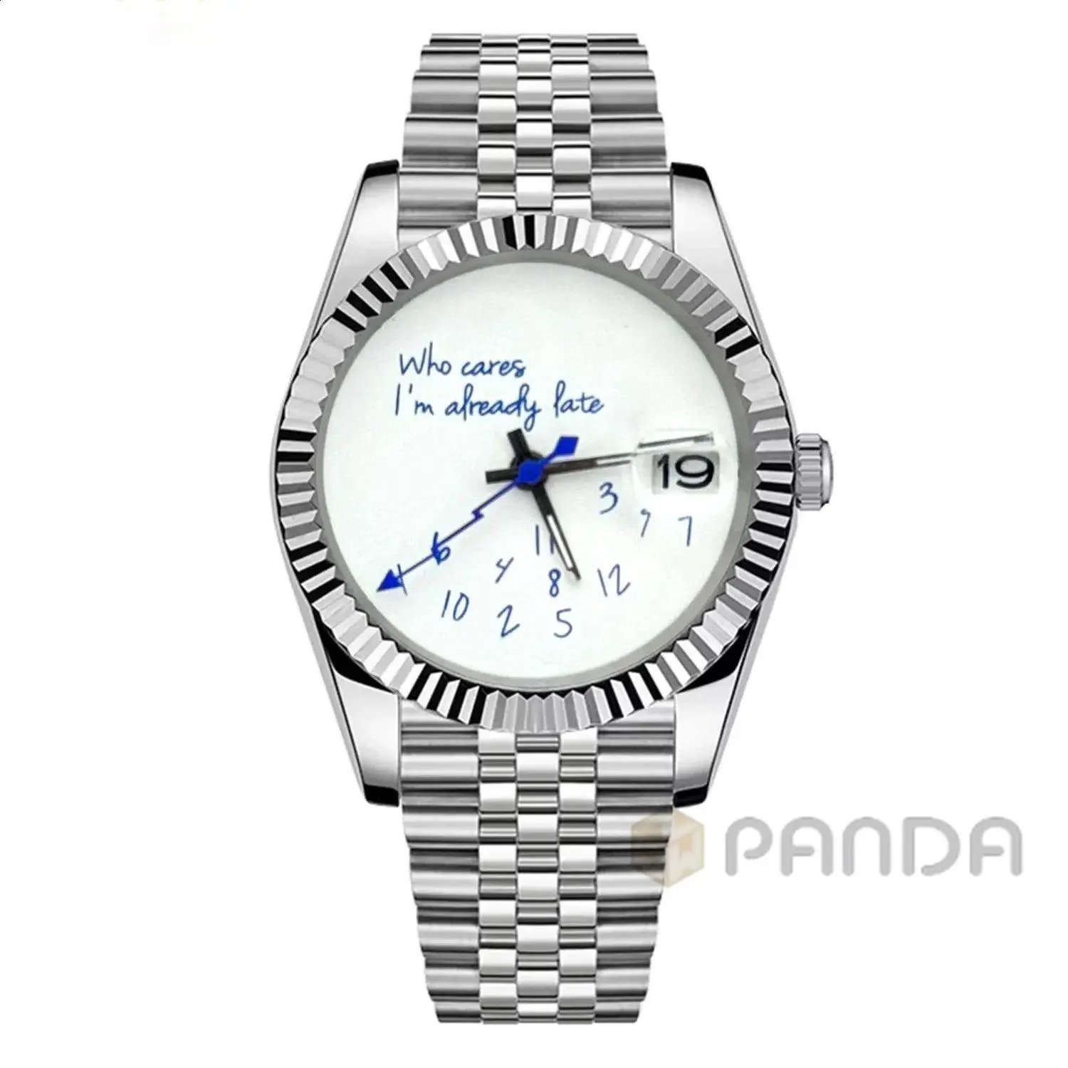 Design Who Cares I'm Already Late Novelty Watch Silver