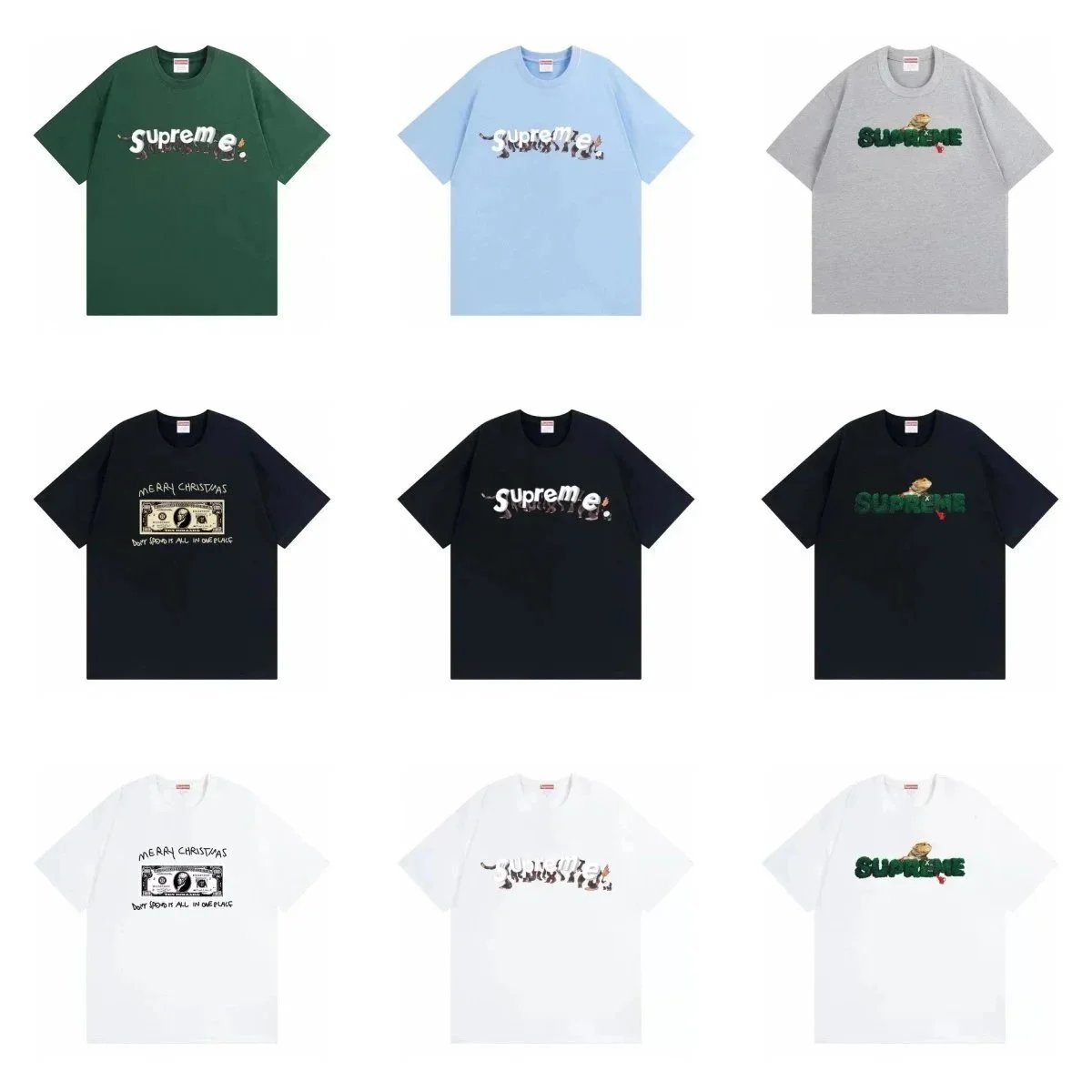 Supreme Graphic Print Cotton T-Shirt Multicolor
