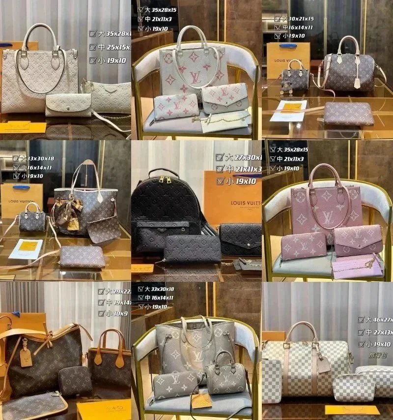 Louis Vuitton LV Monogram Collection Luxury Handbag Set Multicolor