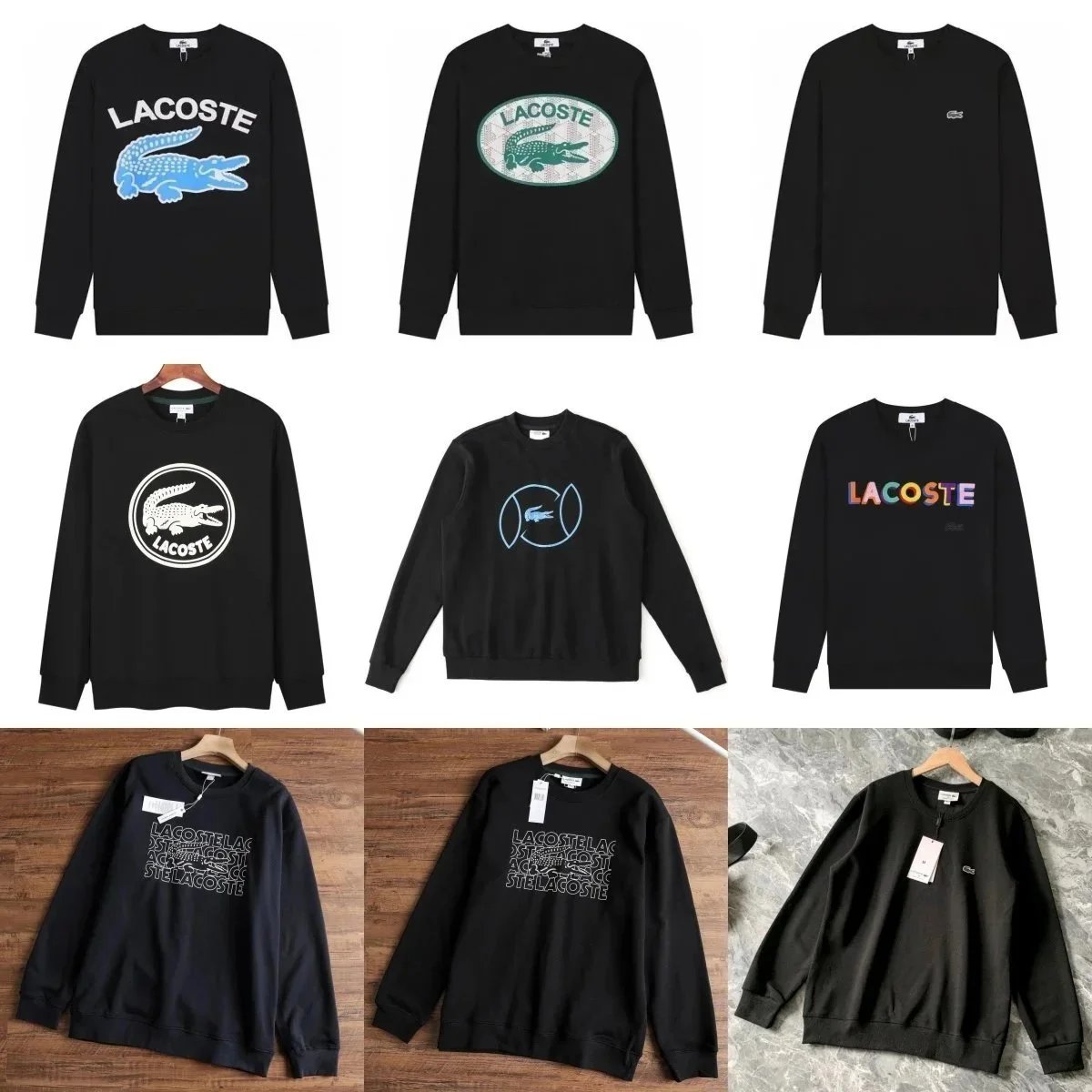 Lacoste Graphic Crewneck Sweatshirt Black