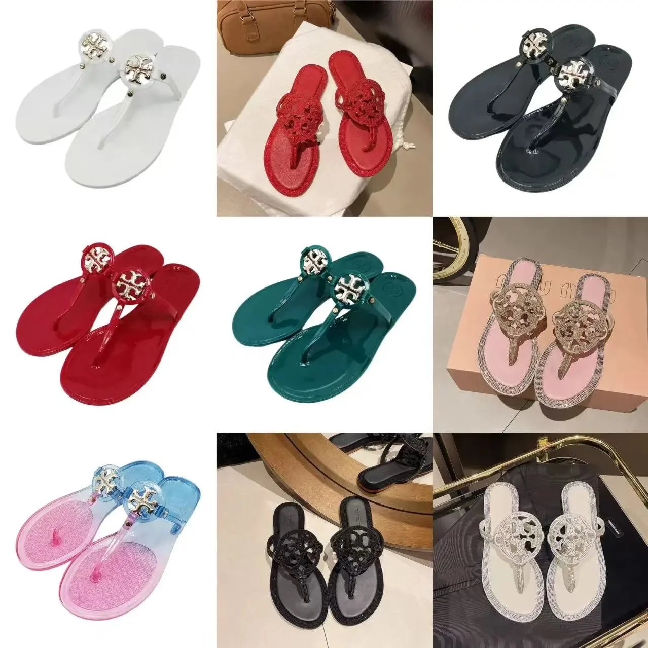 Tory Burch Miller Summer Flip Flops Multicolor