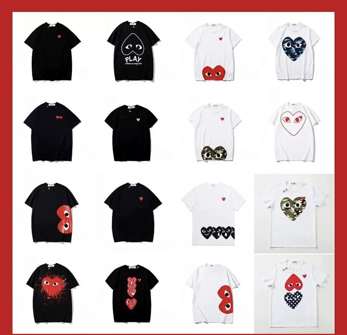 Comme des Garçons CDG PLAY Heart Graphic Cotton T-Shirt Multicolor