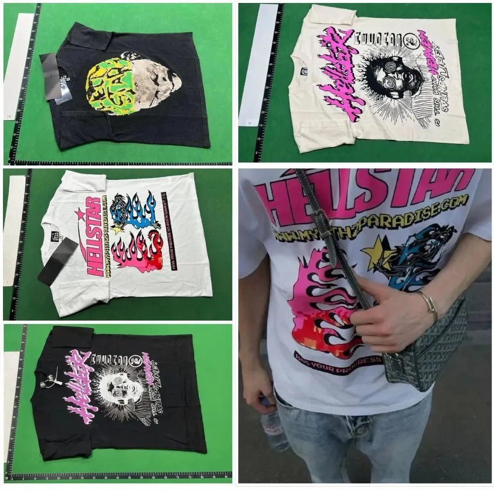 Hellstar Graphic Print Oversized Tee White and Black