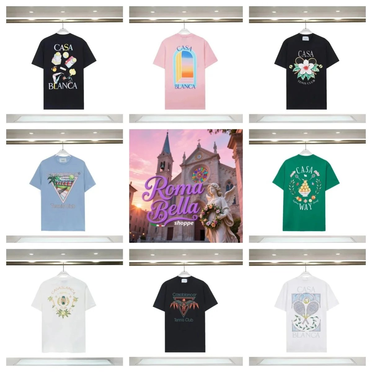 Casablanca Graphic Print Cotton T-Shirt Multicolor
