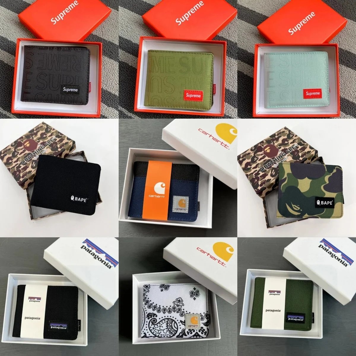 Supreme Textured Pattern Bifold Wallet Black