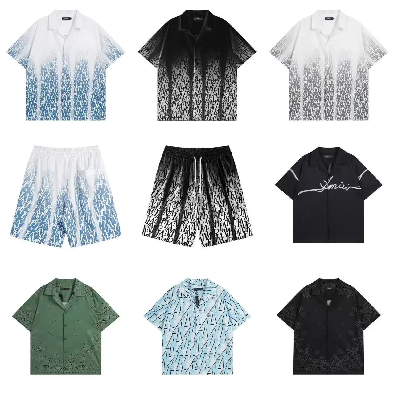 Amiri Monogram Print Casual Hawaiian Shirt Multicolor